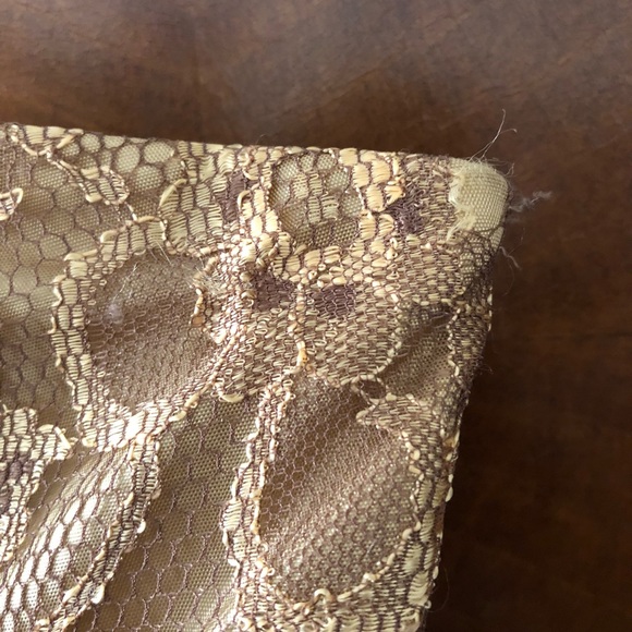 SOLD Betsy & Adam Bronze Lace Strapless Dress - Picture 8 of 8